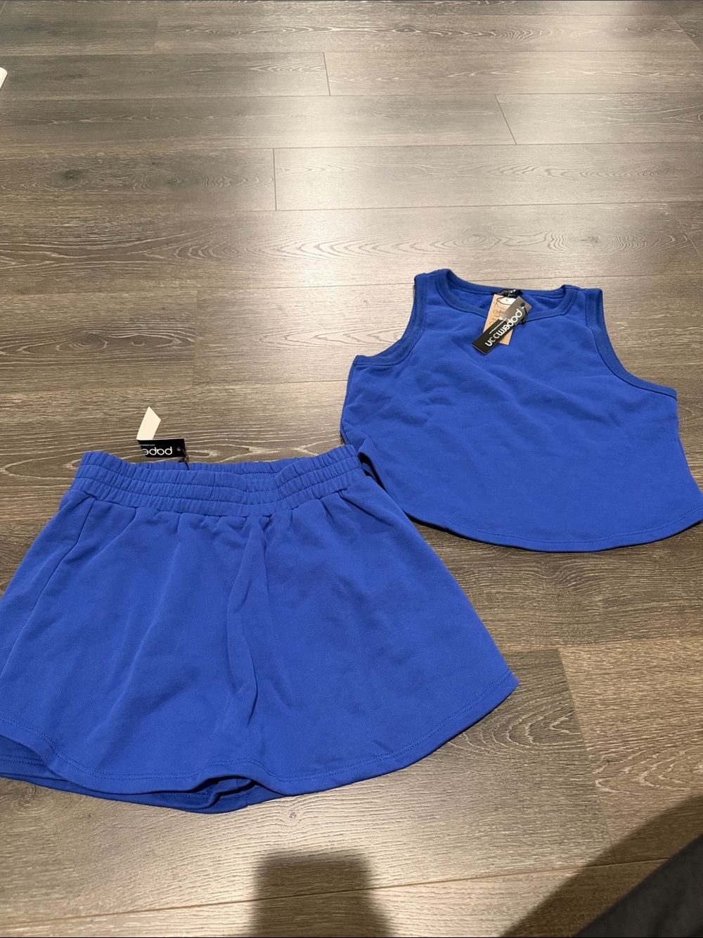 Papermoon Royal Blue Tank Top and Pull-On Shorts Set